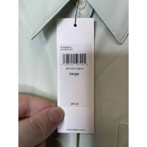 Calvin Klein Shirt Womens Large Button Up Long Sleeve Pocket Lightweight Dress - Picture 8 of 13